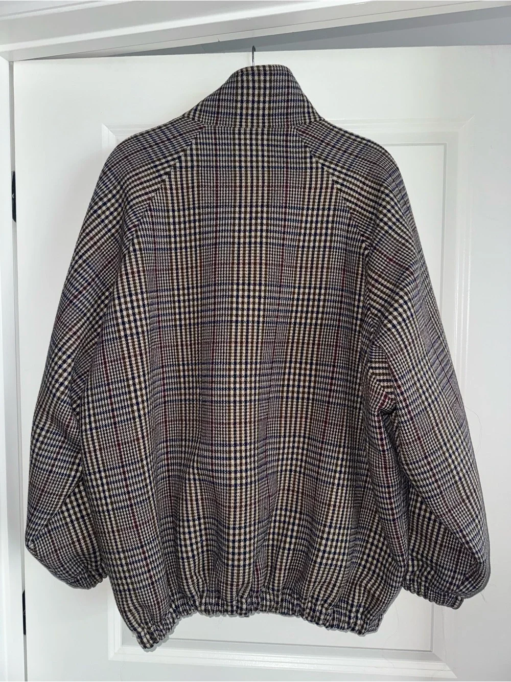 THE FRANKIE SHOP - BAXTER WOOL TRACK JACKET - BEIGE GLEN PLAID - Picture 15 of 15